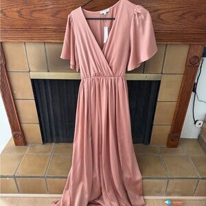 Elegant Pink Maxi Dress